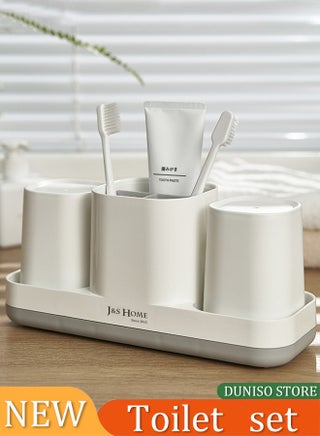 Toothbrush Holder For Bathroom，Toothbrush Storage Set，Bathroom Organizer Storage Set ，With 5 Compartments And 2 Toothbrush Cups，No Need To Drill Holes, Suitable For Family Bathrooms, Dormitories - pzsku/Z147B3A4F4E4D9C987CCEZ/45/_/1731976822/9d56a53e-a9f2-4c0b-8006-4873e32fc74a