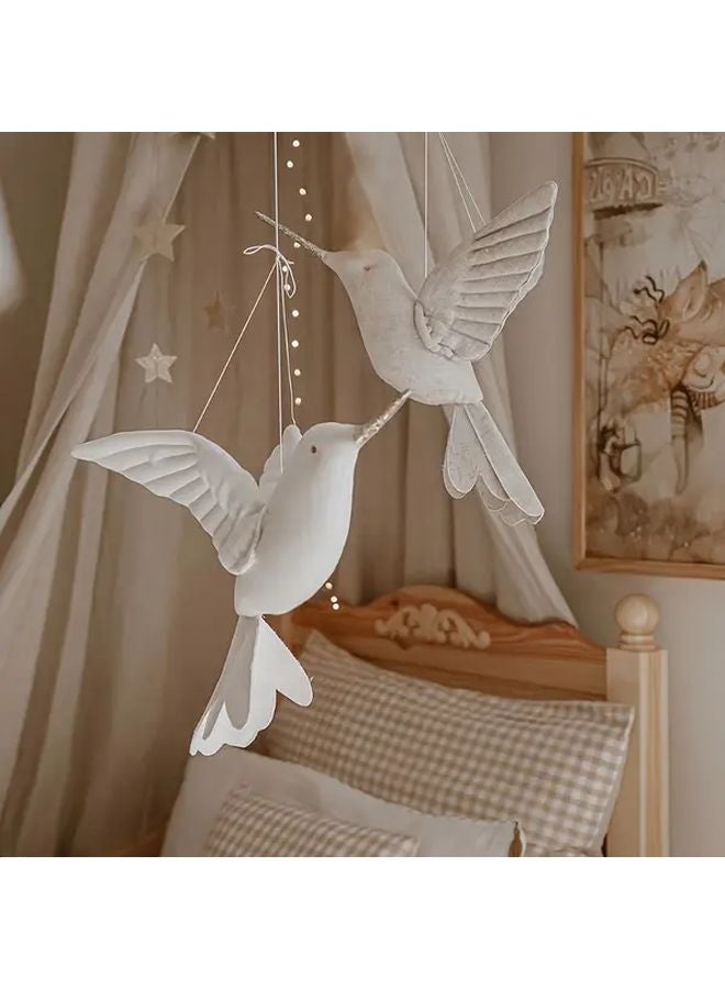 Dearchuu Nordic Style Soft White Beige Hanging Hummingbird Doll Model A Room Decoration - Image 5
