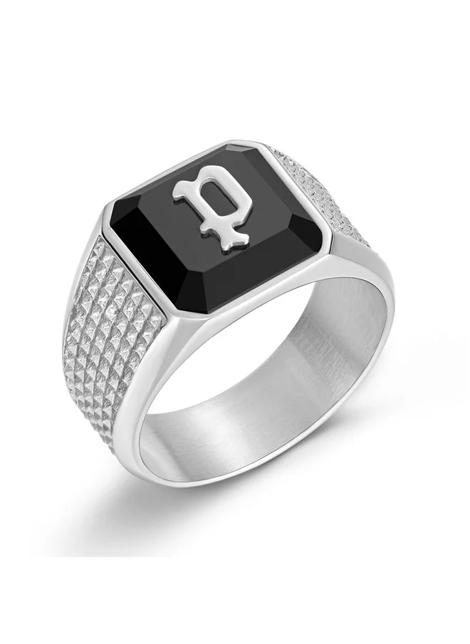 POLICE Raven Finger Ring for Men Stainless Steel with Malachite