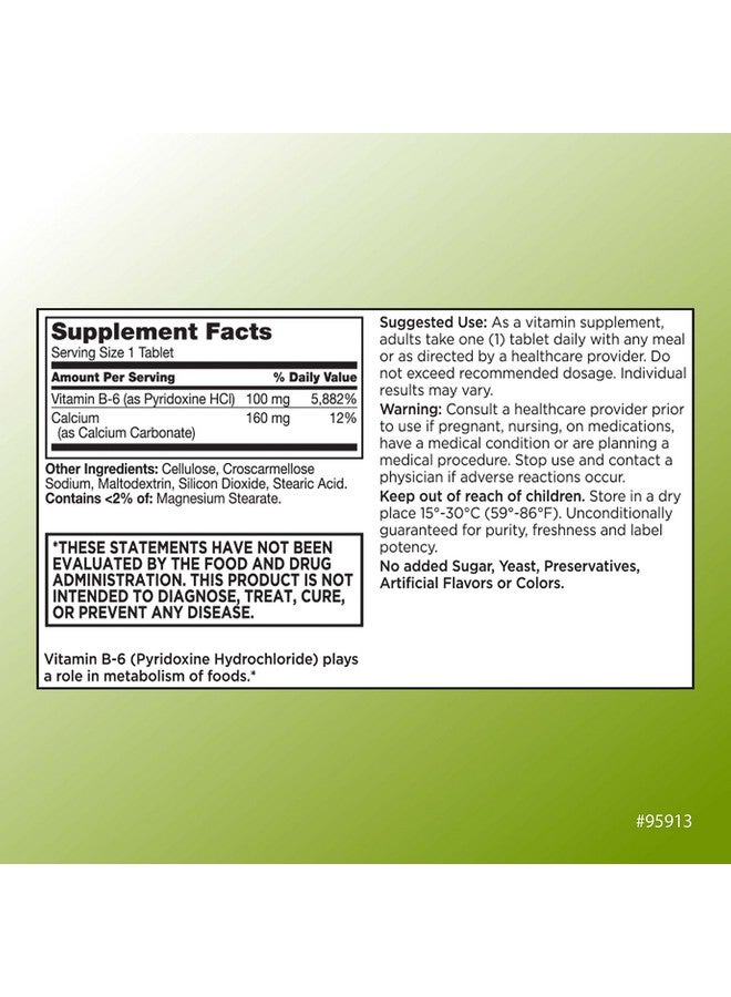 Quality Choice Quality Choice Vitamin B6 100mg, 100 Tablets - Image 2