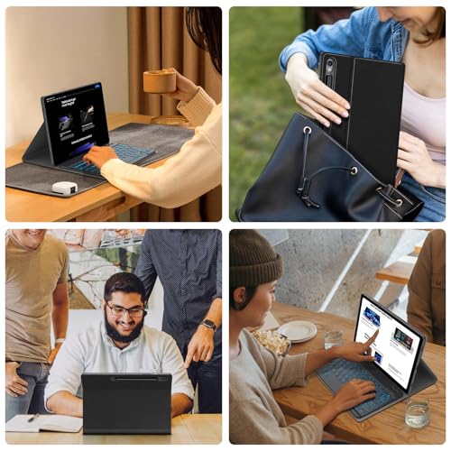 JUQITECH Backlit Keyboard Case for Samsung Galaxy Tab S10 Lite S10 FE S9 FE 10.9 Inch S9 11 Inch, Detachable Slim Soft Tablet Multi-Angle Stand Smart Cover Case with Keyboard Support S Pen Holder - Image 4