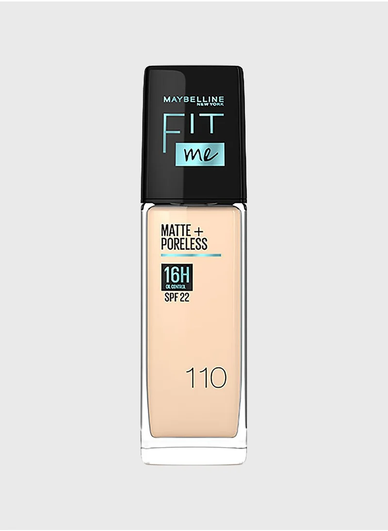 MAYBELLINE NEW YORK Fit Me Foundation Matte & Poreless Foundation 16H Oil Control with SPF 22 - 110