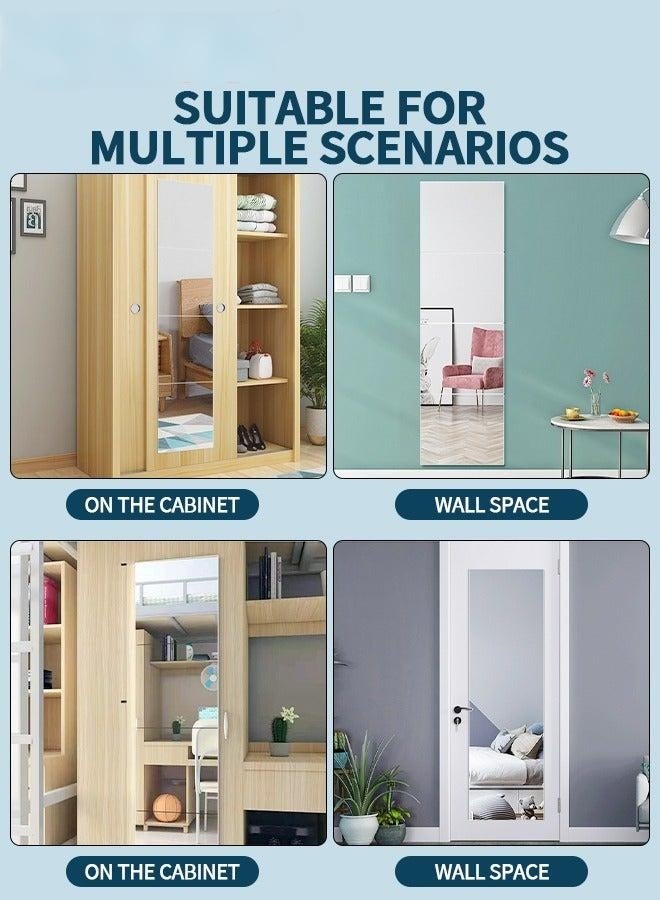 Exquisite 3D Mirror Wall Sticker Tiles,Non-Breakable Acrylic Full Length Wall Mirror Tiles,30cm x 4Pcs Flexible Plastic Mirror,Full Body Mirror Tiles For Bedroom,Home Gym,Home Wall Decor - Image 4