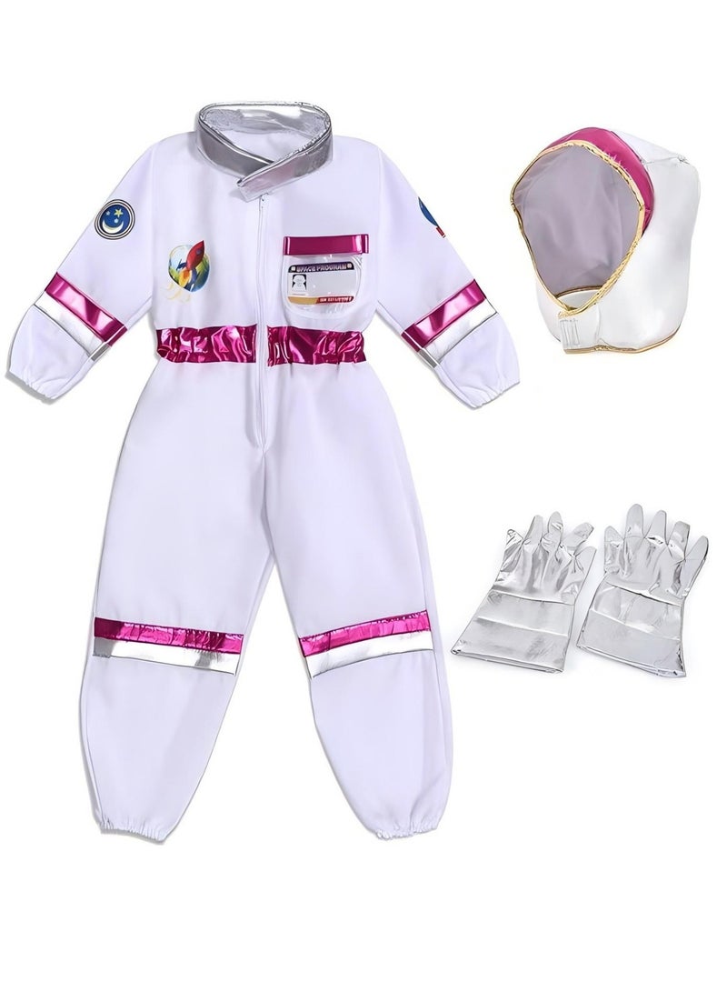 Children Astronaut Space Costume,Boys and Girls Astronaut Costume for Pretend Play,Kids Space Jumpsuit Space Pretend Dress Up Role Play Set for Kids Cosplay Ages 3-10 - Image 3