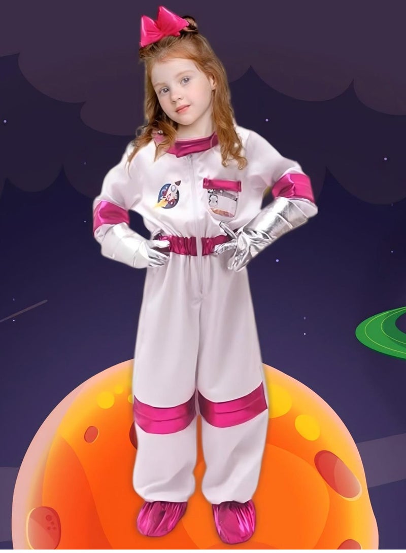 Children Astronaut Space Costume,Boys and Girls Astronaut Costume for Pretend Play,Kids Space Jumpsuit Space Pretend Dress Up Role Play Set for Kids Cosplay Ages 3-10 - Image 5