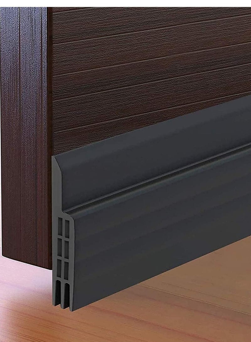 HOMESTAR Door Bottom Protective Seal Strip Insulating Wind, Dust, Noise, Weather Factors, and Heat Blocking, 100cm Length Suitable for Doors Inside Outside, Black  - Image 1