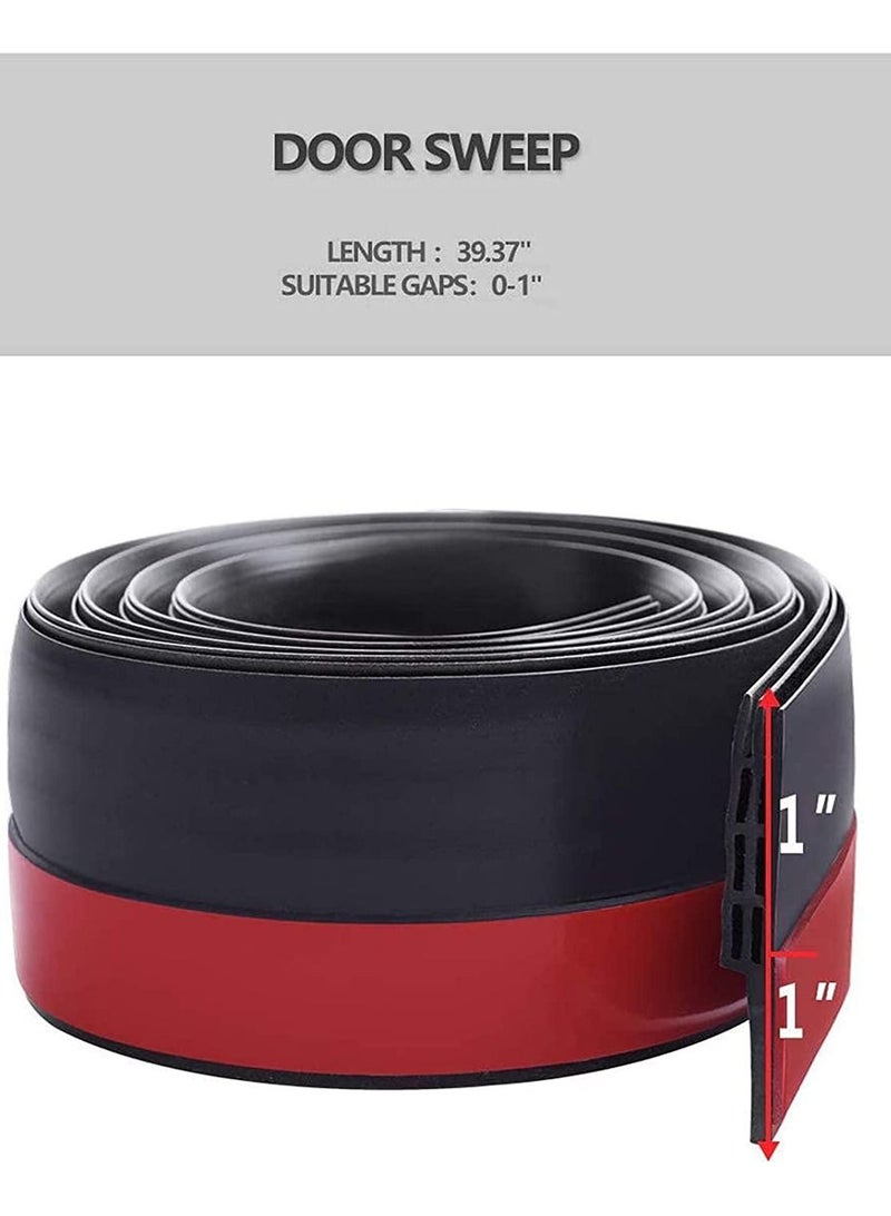 HOMESTAR Door Bottom Protective Seal Strip Insulating Wind, Dust, Noise, Weather Factors, and Heat Blocking, 100cm Length Suitable for Doors Inside Outside, Black  - Image 5