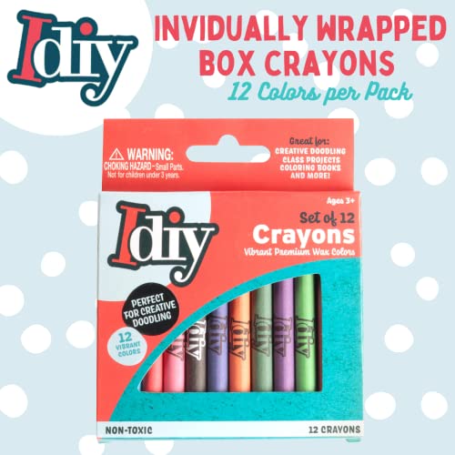 SCS Direct IDIY Individually Packaged Wrapped Boxes Wax Crayons (48 Packs, 12 colors, 576 pc)-ASTM Safety Tested, For Kids, Teachers, Art Classrooms, Restaurant, Back To School Supplies, Summer Craft Projects - Image 2