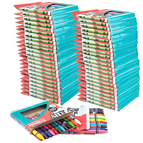 SCS Direct IDIY Individually Packaged Wrapped Boxes Wax Crayons (48 Packs, 12 colors, 576 pc)-ASTM Safety Tested, For Kids, Teachers, Art Classrooms, Restaurant, Back To School Supplies, Summer Craft Projects - Image 1