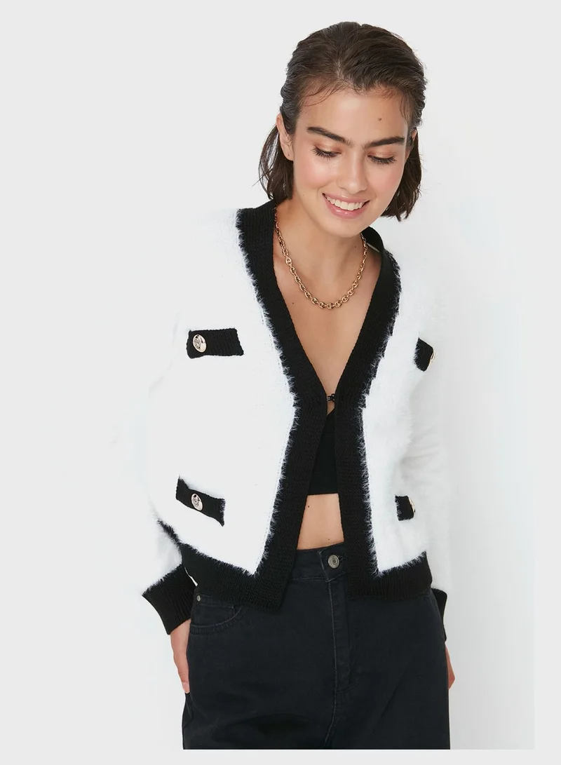 trendyol Fur Knitted Pocket Detail Cardigan