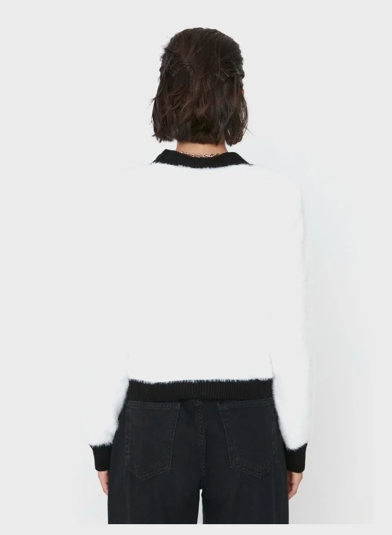 trendyol Fur Knitted Pocket Detail Cardigan