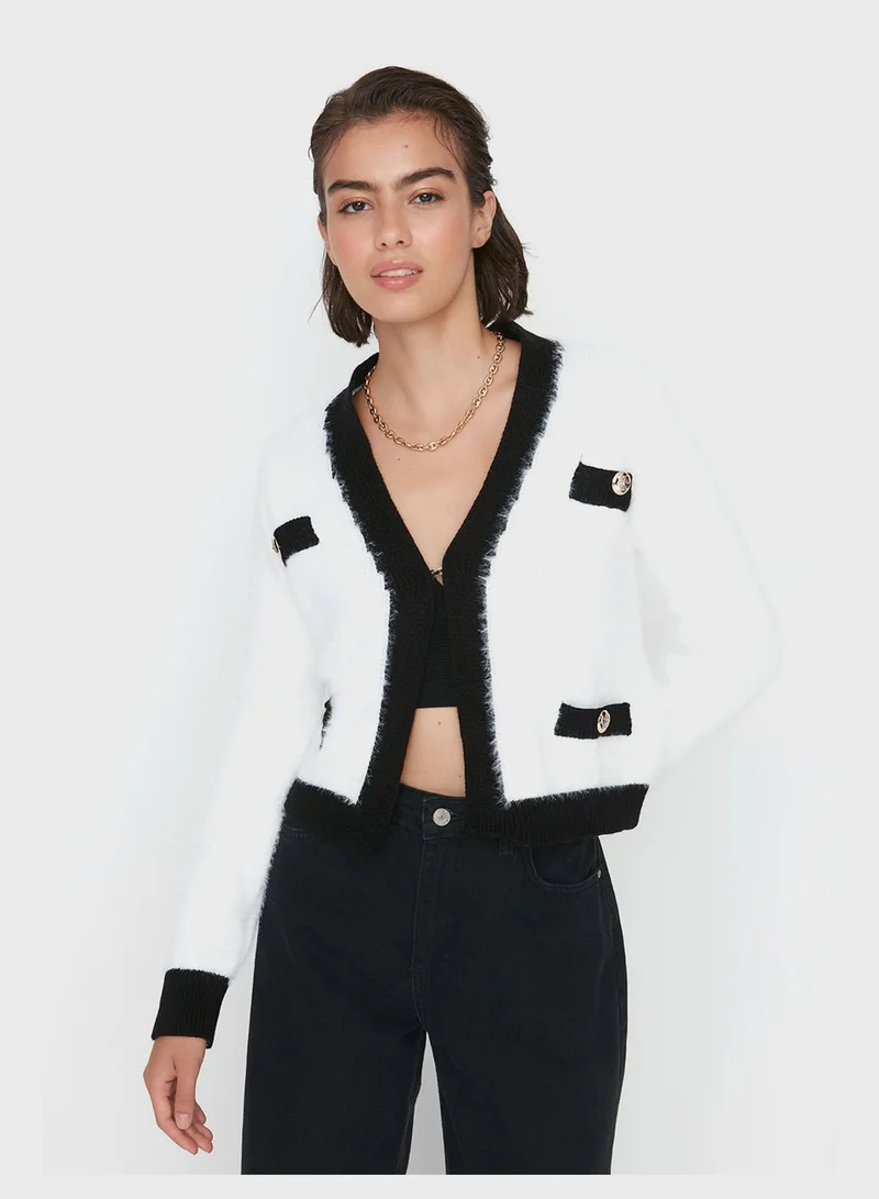 trendyol Fur Knitted Pocket Detail Cardigan