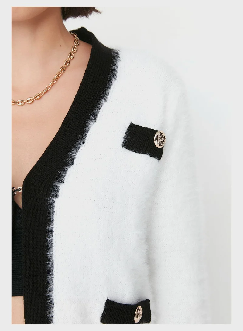 trendyol Fur Knitted Pocket Detail Cardigan