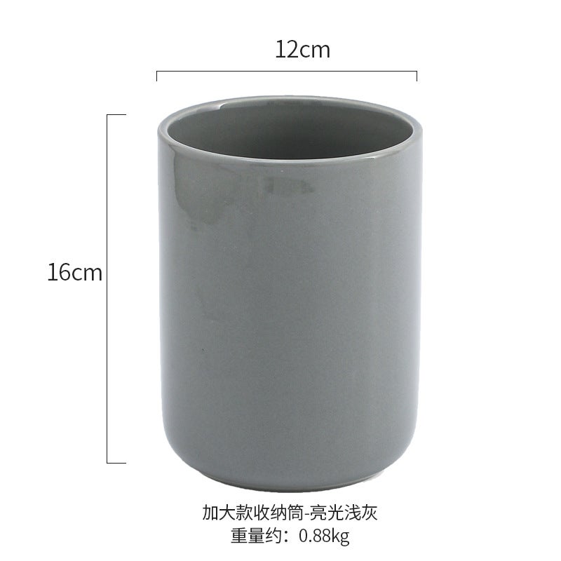 Ceramic Kitchenware Storage Tube Household Kitchen Utensils Storage Bucket Large Capacity Chopsticks Holder Knife, Fork And Spoon Storage Pot Chopsticks Cage - Image 1