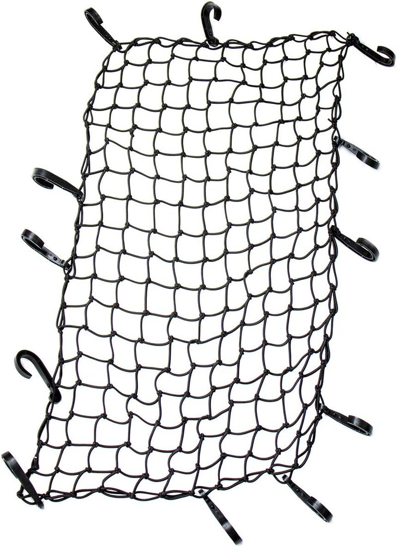Funmit Small Mesh Cargo Net 22"x38" Stretches to 44"x76" Luggage Bungee Cargo Netting for Car ATV Boat SUV Van Trailer Snowmobile - Image 1
