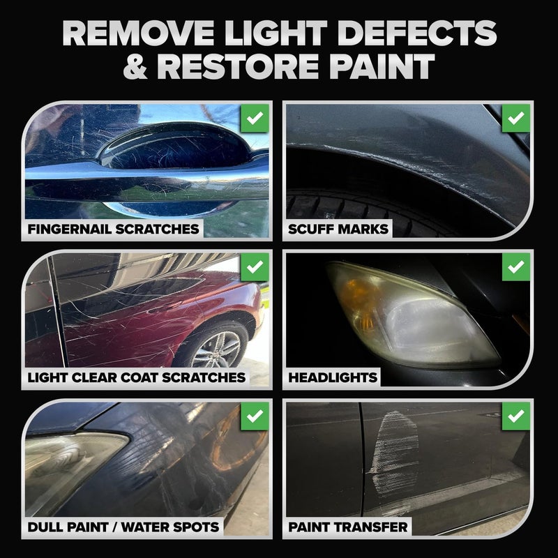 Carfidant Black Scratch and Swirl Remover - Car Scratch Remover for Paint Scratches - Polishing Compound for Cars Kit with Buffer Pad - Buffing Compound for Car Paint Restorer - Image 2