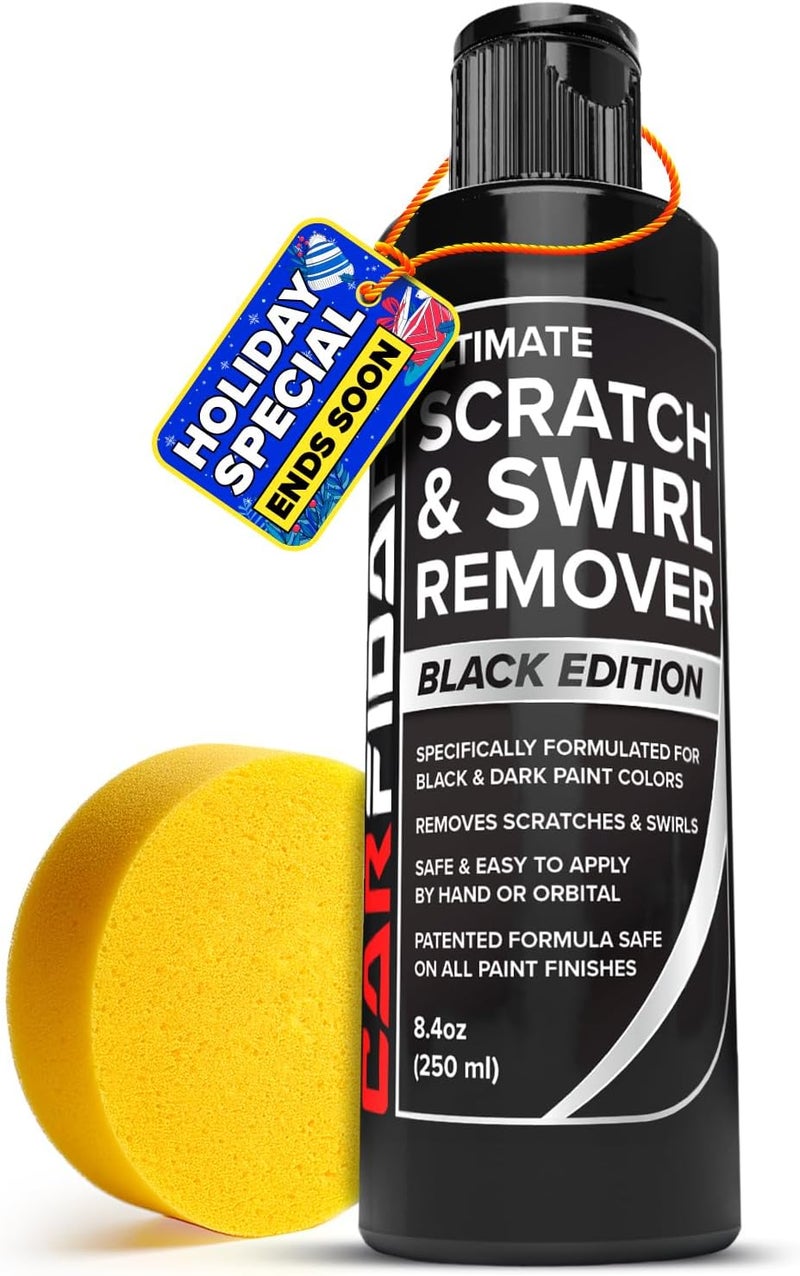 Carfidant Black Scratch and Swirl Remover - Car Scratch Remover for Paint Scratches - Polishing Compound for Cars Kit with Buffer Pad - Buffing Compound for Car Paint Restorer - Image 1