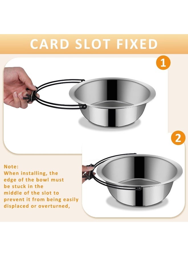 Coodipet 1 Pack Dog Bowls Water Crate No Spill Kennel Hanging Cage Food Bowls for Puppy Cat Bunny Stainless Steel Metal Mountable Small & Medium Feeding Dish Wall Mounted Attachable Crates Pet Feeder - Image 5
