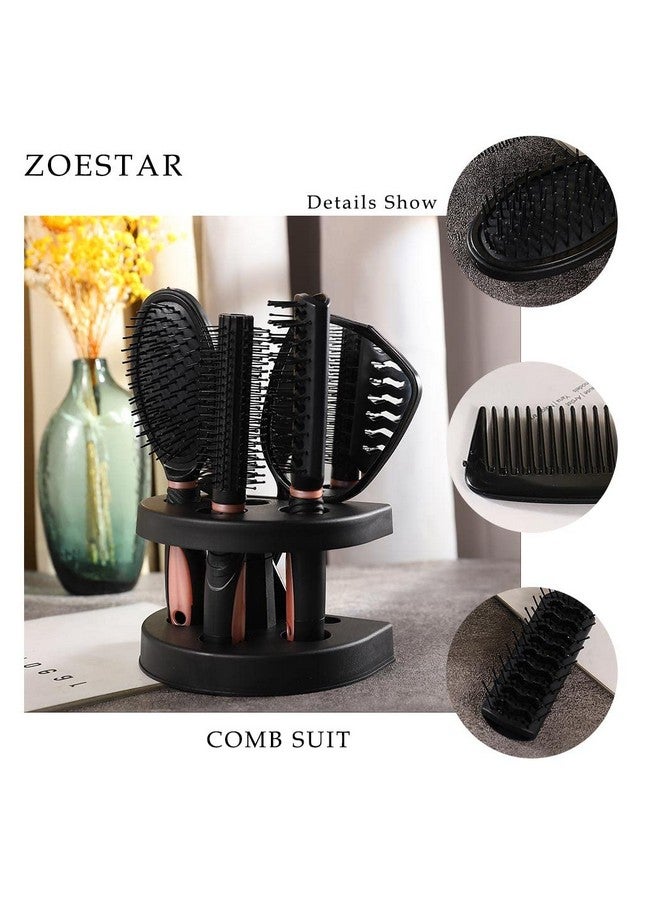 Zoestar 5Pcs Hair Brush And Comb Set For Women And Men (D-Pink) - Image 4