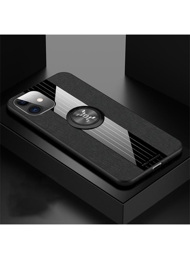 The Bros Case For iPhone 11 Stitching Cloth Textue Shockproof TPU Protective Case with Ring Holder