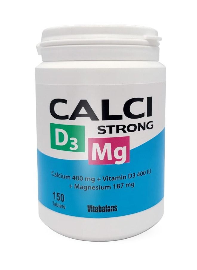 Vitabalans - Calci Strong Calcium Vitamin D3 Magnesium supports and maintains Bone and Muscular Health 150 Tablets - Image 1