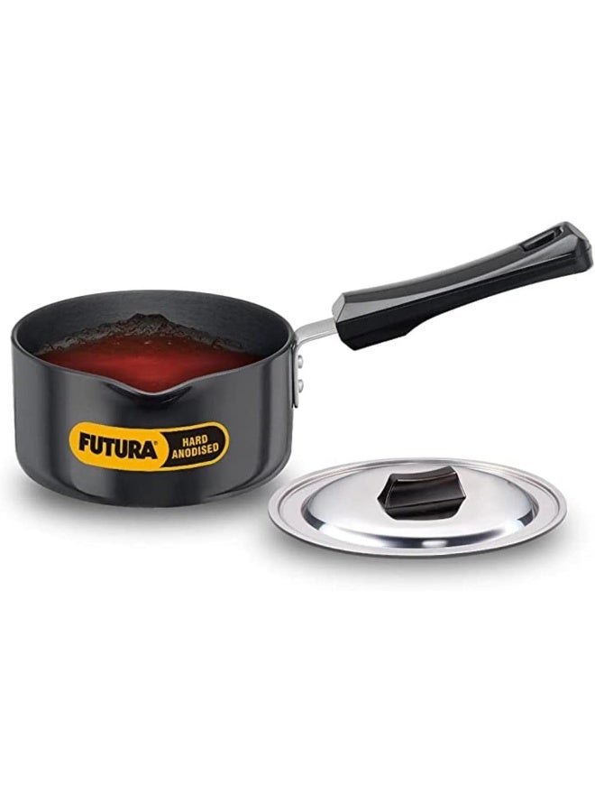Hawkins وعاء صلصة ألومنيوم مؤكسد صلب فutura مع غطاء فولاذي أسود سعة 1 لتر - Image 1