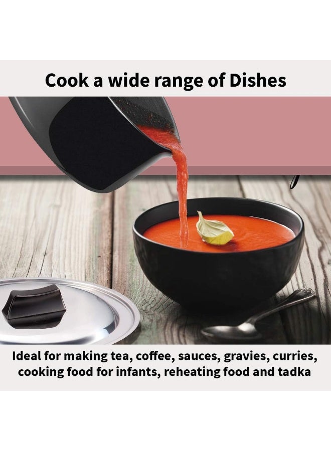 Hawkins وعاء صلصة ألومنيوم مؤكسد صلب فutura مع غطاء فولاذي أسود سعة 1 لتر - Image 5