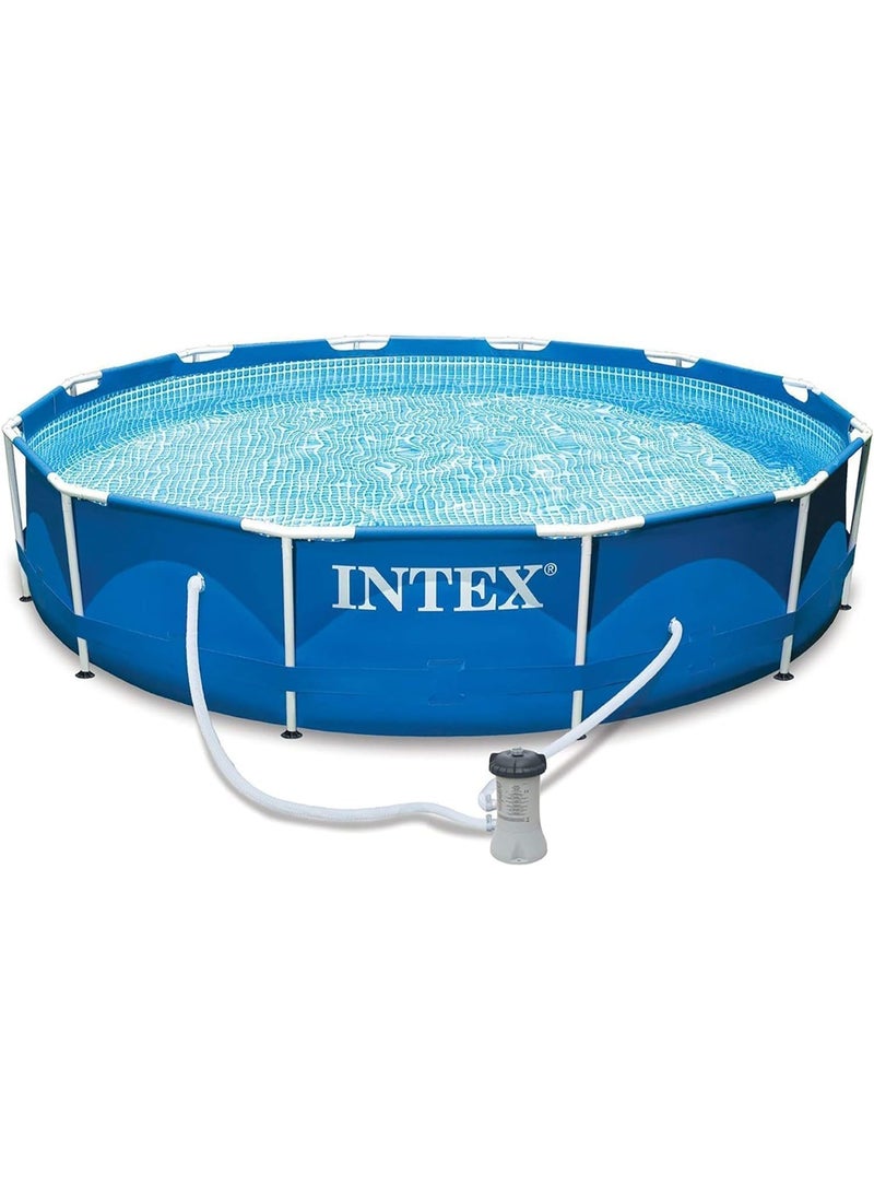 INTEX Metal Frame Pool Set Blue 12 Ft X 30 Inch  - Image 1