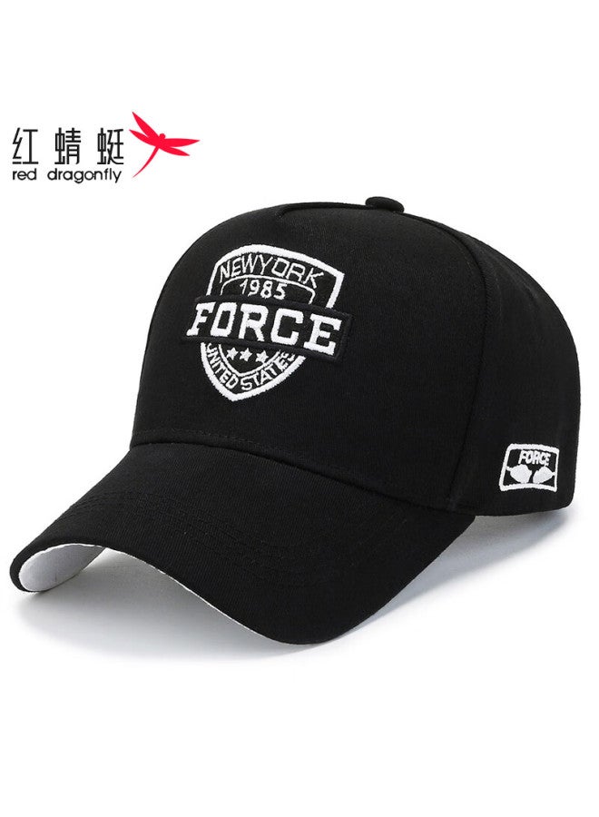 Red Dragonfly Men's Large Head Cirference Four Seasons Sun Hat Fashion Sun Hat Outdoor Sports Embroidered Letter Sunscreen Baseball Cap Black Hat Cirference - Image 1