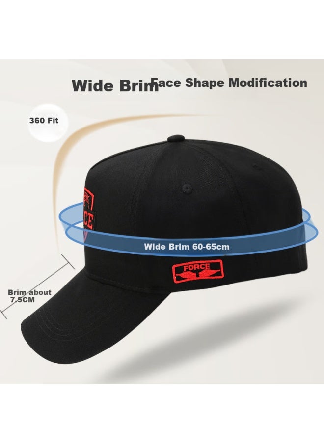 Red Dragonfly Men's Large Head Cirference Four Seasons Sun Hat Fashion Sun Hat Outdoor Sports Embroidered Letter Sunscreen Baseball Cap Black Hat Cirference - Image 2