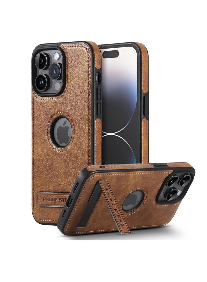 WRISTWISE Case Cover for iPhone 14 Pro, Protective Slim Leather Case with Kickstand Shockproof Phone Cases, Built-in Invisible Stand Compatible with iPhone 14 Pro 6.1(Brown) - Image 1