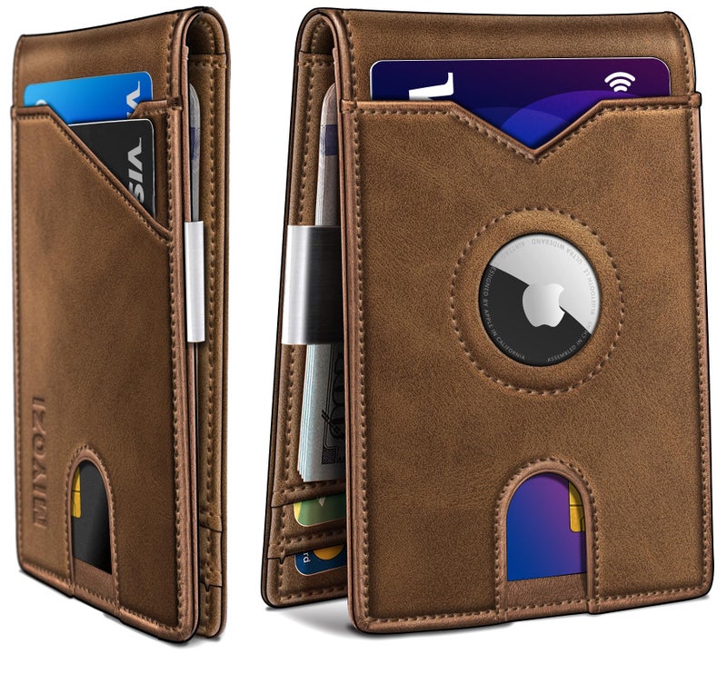 miyozi Airtag Wallet for Menwith Money Clip 11 Cards Slim Front Pocket Leather RFID Blocking Wallet with Gift Box - Image 2