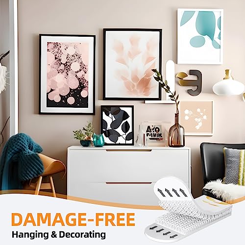 SummerBrite XL Picture Hanging Strips Heavy Duty, 80 Strips Damage Free Removal Picture Hangers for Wall, Sticky Hook & Loop Adhesive Strips for Poster/Picture/Home/Office, 40 Pairs/X-Large, White - Image 5