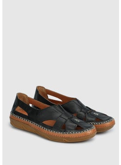 eclipse Black Leather Women's Shoes  - Image 2