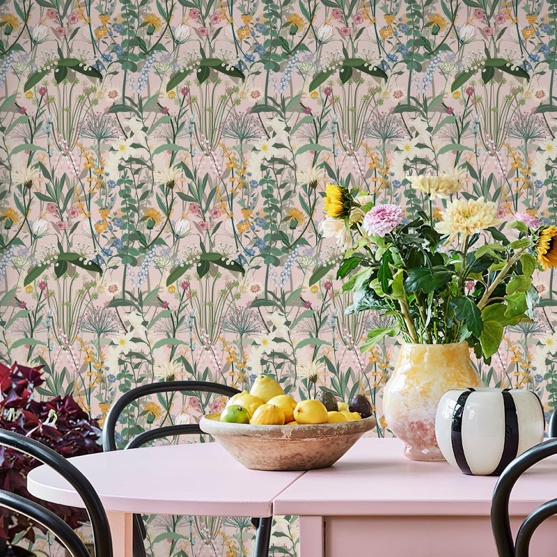 JiffDiff Floral Wallpaper Peel and Stick 17.3"x118" Pink Farm Wildwood Stick on Wallpaper for Home Bedroom Cabinets Thicken Self Adhesive Contact Paper - Image 3