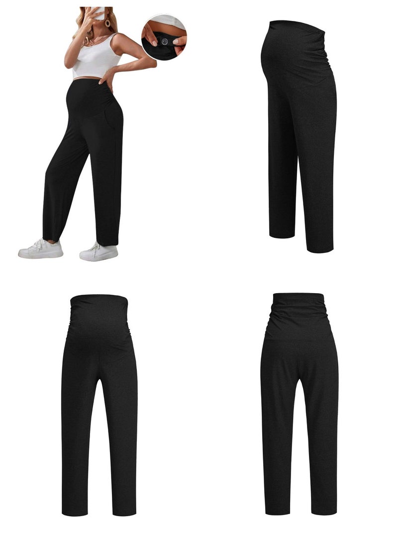 RedMapleTEK 3-PACK Maternity Leggings，Workout Activewear Yoga Pregnancy Pants over the Belly Buttery Soft  - Image 4
