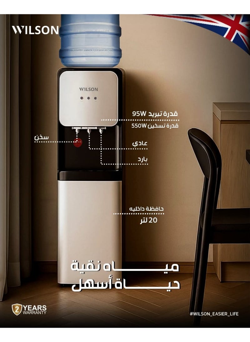 WILSON Water Dispenser – 3 Taps – Glass Touch Front - Image 1