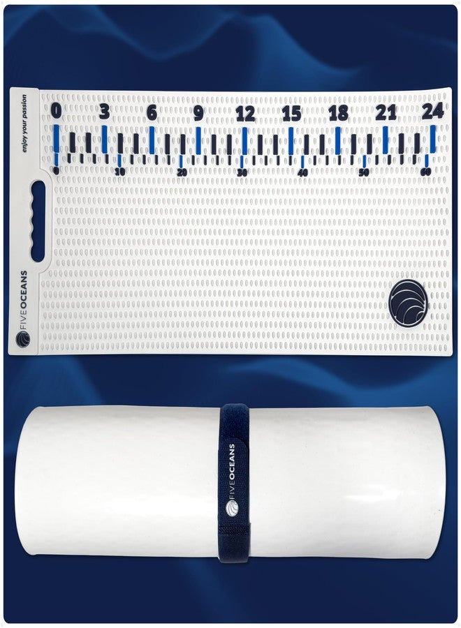 Five Oceans Fish Fillet Mat 28"x14", White Non-Slip Cutting Mat for Fish, Heavy-Duty Roll-Up Dishwasher Safe Board with 24" Ruler, for Kitchen Counters, Patio BBQ & Outdoor Tables - FO4905 - Image 1