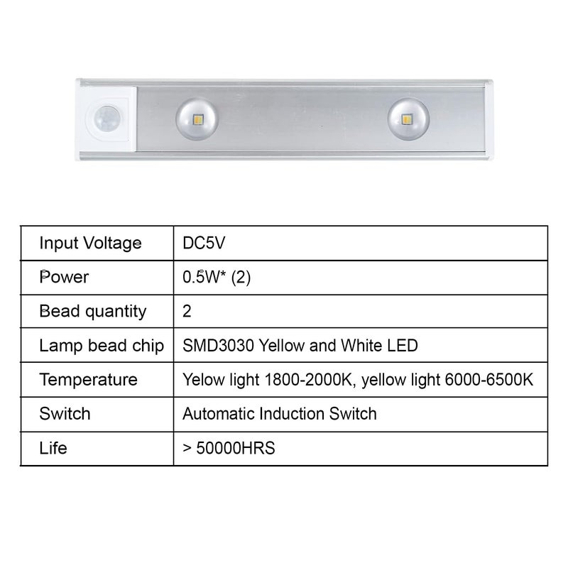 PRIME PICK PRIME PICK Acrylonitrile Butadiene Styrene Cabinet Light Mirror For Dressing Table Versatile Lights Kitchen Under Led Optimal Illumination Silver  - Image 5