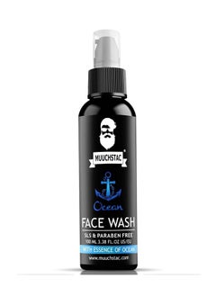 MUUCHSTAC Muuchstac Ocean Face Wash for Men | Fight Acne & Pimples, Brighten Skin, Clears Dirt, Oil Control, Refreshing Feel - Multi-Action Formula (100 ml)  - Image 1