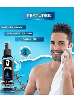 MUUCHSTAC Muuchstac Ocean Face Wash for Men | Fight Acne & Pimples, Brighten Skin, Clears Dirt, Oil Control, Refreshing Feel - Multi-Action Formula (100 ml)  - Image 2