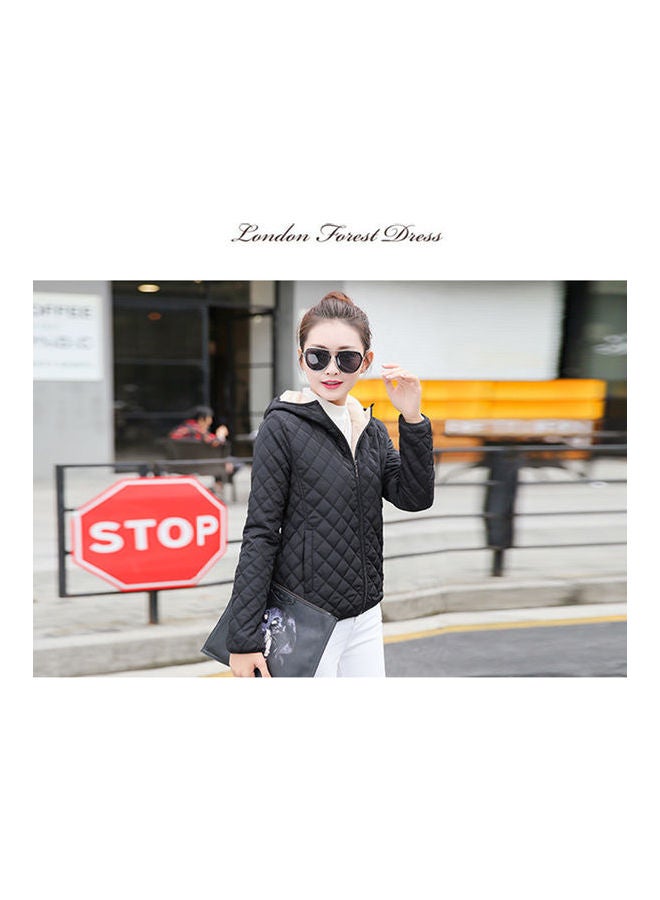 NIBEMINENT Women Winter Short Cotton Jacket Black  - Image 3