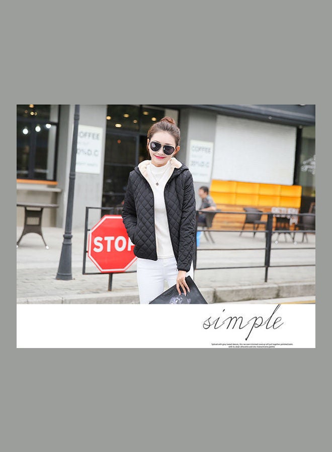 NIBEMINENT Women Winter Short Cotton Jacket Black  - Image 2