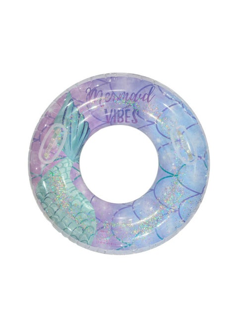 Thickened Sequins Mermaid With Handle Underarm Circle Outdoor Water Amusement 6-12 Years Old Children Swimming Circle-After Inflating Outer Diameter:100#Adult With Handle( 65-80kg )-Inner Diameter After Inflating:Sequin Mermaid Swim Ring-blue