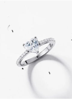 LAVEEN JEWELLERY Heart Ring for Women | Tarnish Free 18K Gold or Rhodium Plated Ring | 925 Sterling Silver with Round & Pear-Cut Cubic Zirconia, 18K Gold or Rhodium Plating, Stackable Design  - Image 2
