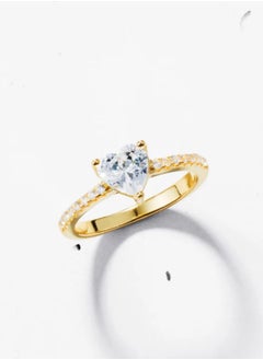LAVEEN JEWELLERY Heart Ring for Women | Tarnish Free 18K Gold or Rhodium Plated Ring | 925 Sterling Silver with Round & Pear-Cut Cubic Zirconia, 18K Gold or Rhodium Plating, Stackable Design  - Image 3
