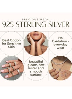 LAVEEN JEWELLERY Heart Ring for Women | Tarnish Free 18K Gold or Rhodium Plated Ring | 925 Sterling Silver with Round & Pear-Cut Cubic Zirconia, 18K Gold or Rhodium Plating, Stackable Design  - Image 5