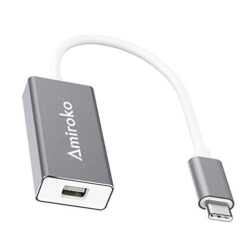 Amiroko USB-C to Mini DisplayPort Adapter, USB 3.1 Type C to Mini DP Adapter Support 4K, 1080P for MacBook Pro, MacBook 12", Alienware, to LED Cinema Display/Dell Monitor etc, Gray - Image 1
