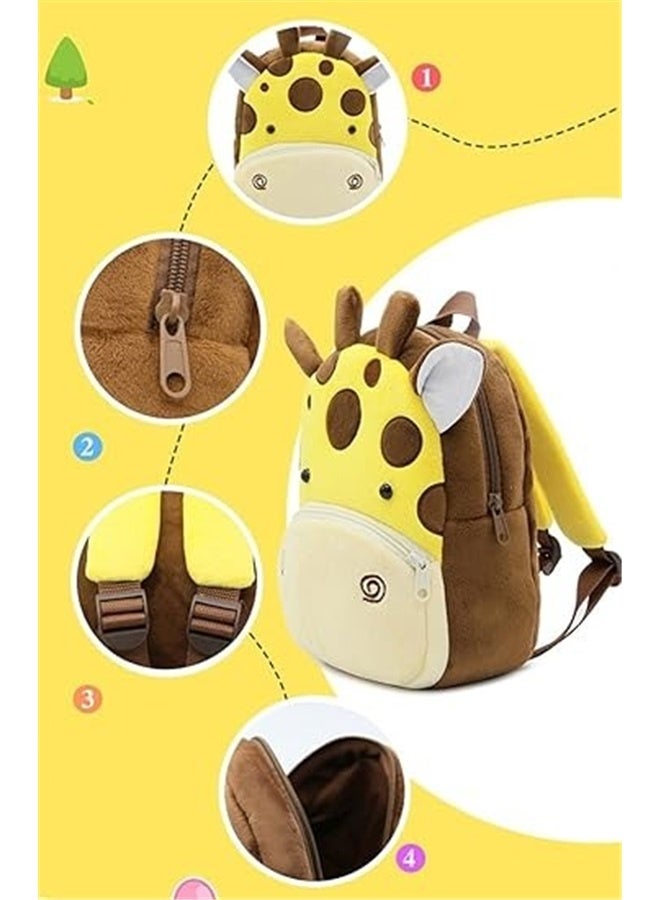 Animal giraffe Cute Toddler Crossbody Bag Plush Animal Cartoon Mini Travel Bag for Baby Girl Boy 2-6 Years  - Image 4
