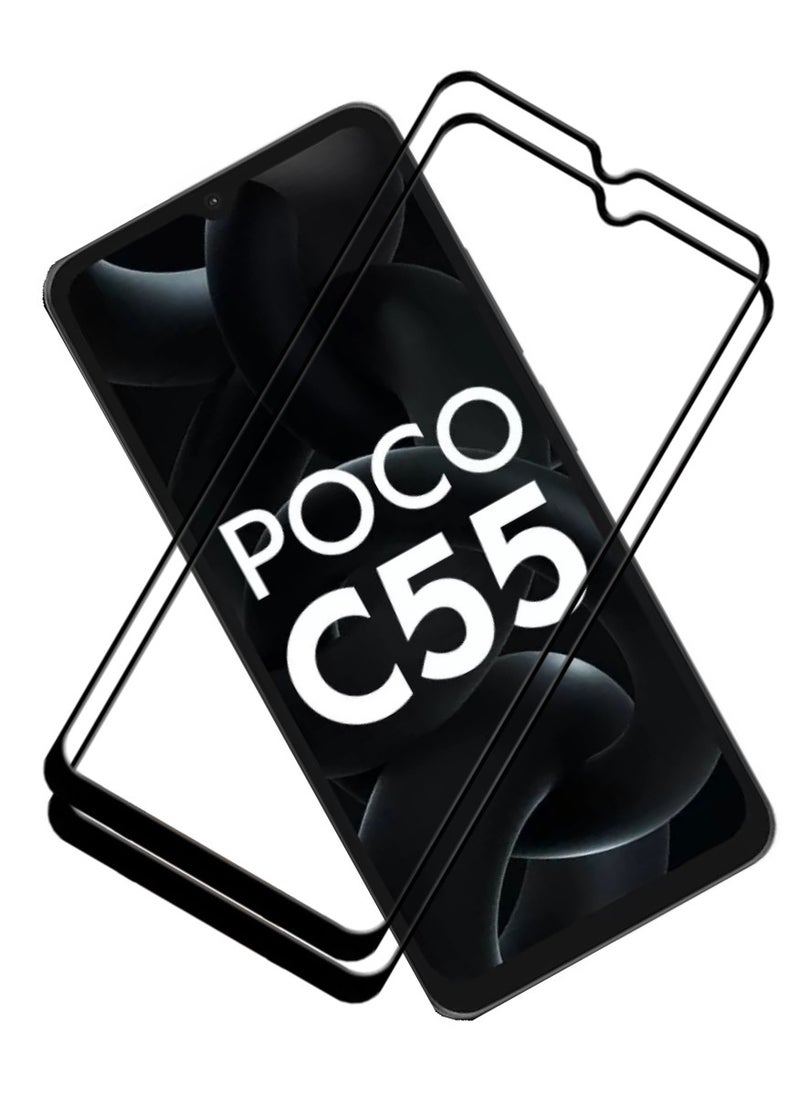 ACLIX 2 Pieces Antistatic ESD Dustproof Premium Quality High Definition Tempered Glass Screen Protector Designed For Xiaomi Poco C55 - Image 1